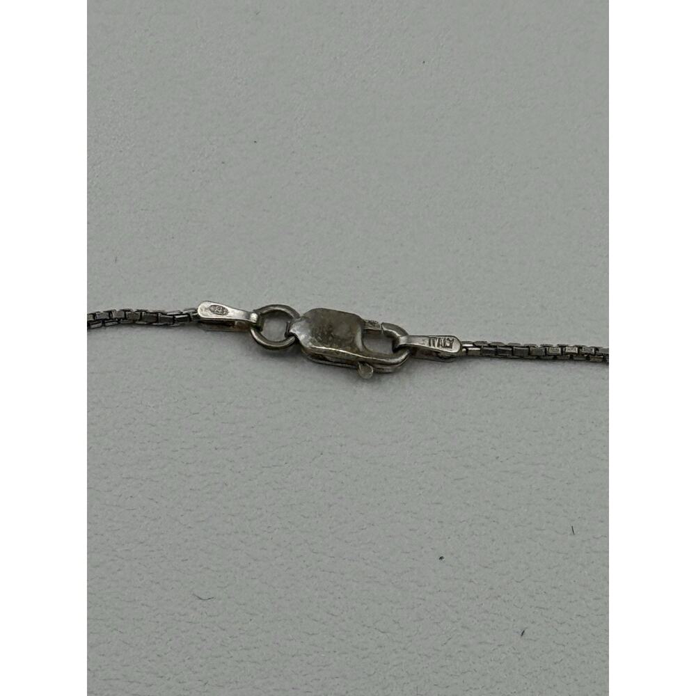Ball Bead Centers Sterling Silver Box Chain Necklace 15-7/8 & Bracelet 7" Italy - Picture 4 of 16